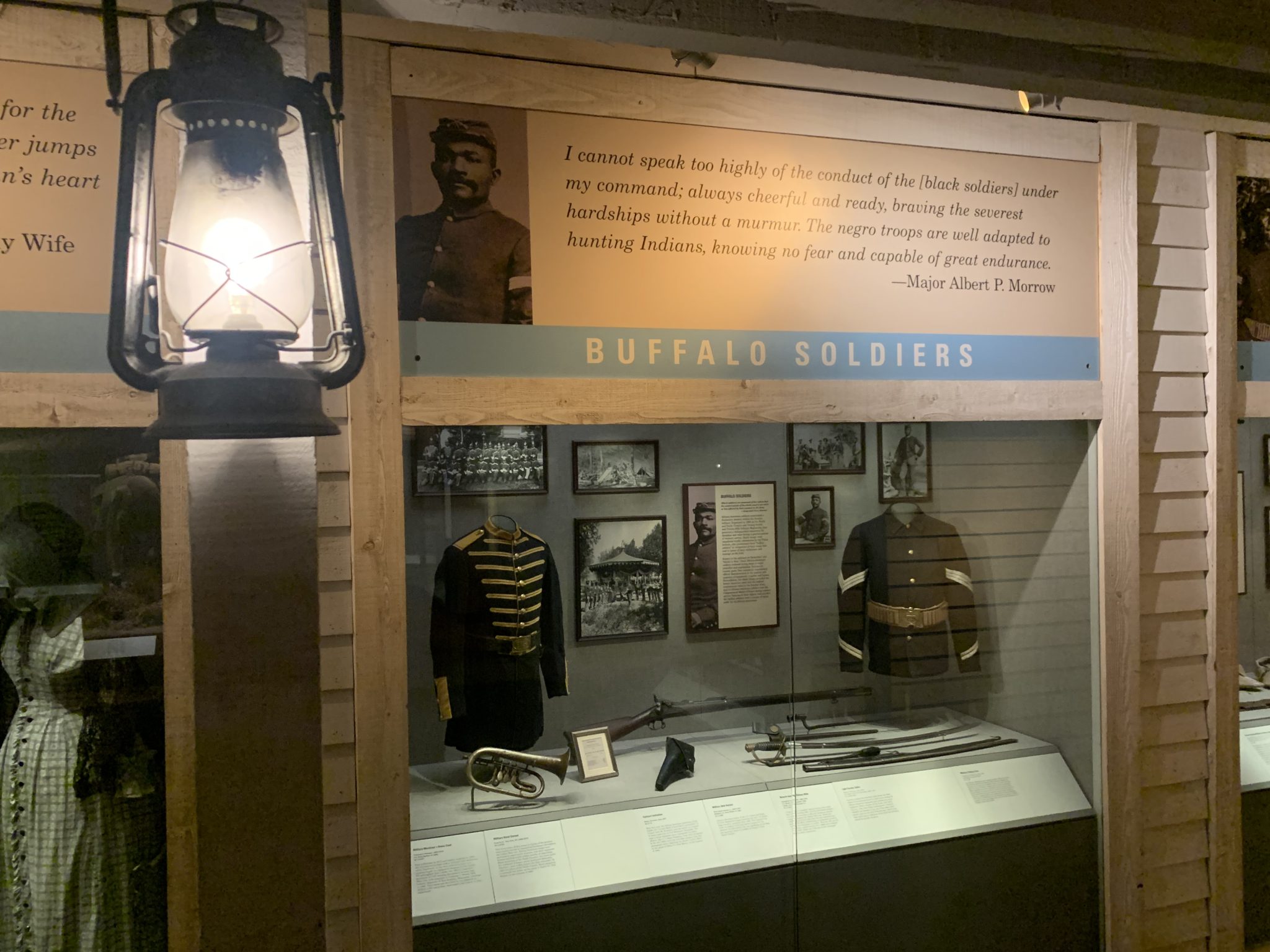 Buffalo Soldier exhibit case in the Frontier Army Gallery